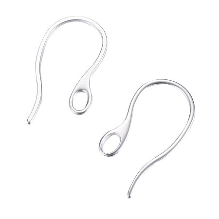 NBEADS 100pcs 304 Stainless Steel Stainless Steel Earring Hooks Hypo-Allergenic Earring Findings