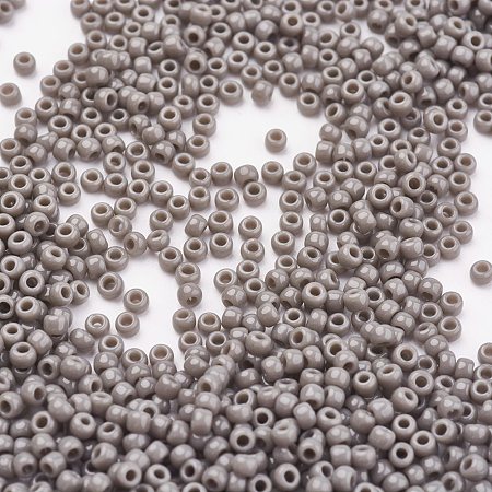 TOHO Japanese Seed Beads, Round, 11/0 Opaque, Gray, 2x1.5mm, Hole: 0.5mm, about 933pcs/10g