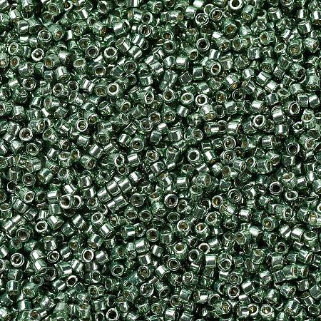 MIYUKI Delica Beads, Cylinder, Japanese Seed Beads, 11/0, (DB1845) Duracoat Galvanized Sea Green, 1.3x1.6mm, Hole: 0.8mm; about 2000pcs/10g