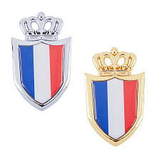 SUPERFINDINGS Zinc Alloy Enamel Car Stickers, DIY Car Decorations, Flag Pattern, Badge, France Flag, 88x52.5x5.5mm, Sticker: 88x52.5x1mm; 2 colors, 1pc/color, 2pcs/box