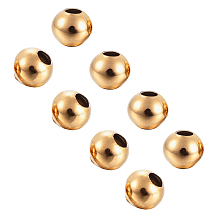 Unicraftale 304 Stainless Steel Beads, Round, Golden, 4x3.5mm, Hole: 1.5mm; 200pcs