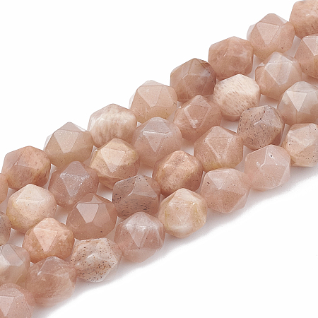 Arricraft Natural Sunstone Beads Strands, Star Cut Round Beads, Faceted, 10x9~10mm, Hole: 1mm, about 36~38pcs/strand, 14.96 inches(38cm)