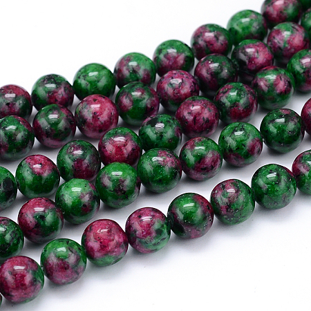 ARRICRAFT Synthetic Ruby in Zoisite Beads Strands, Dyed, Round, 10mm, Hole: 1mm, about 38pcs/strand, 15.7 inches