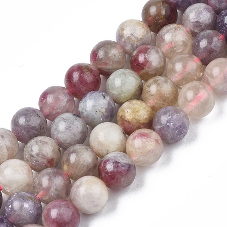 ARRICRAFT Natural Purple Red Tourmaline  Beads Strands, Round, 8mm, Hole: 1mm, about 50pcs/Strand, 15.47 inches(39.3cm)
