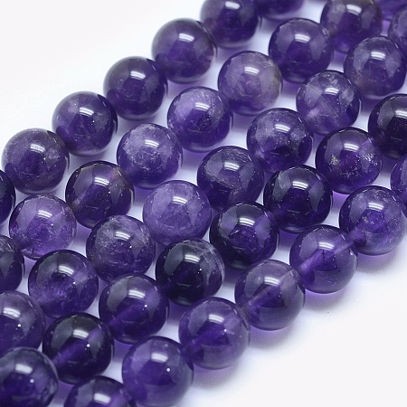 Arricraft Natural Amethyst Beads Strands, Round, 12mm, Hole: 1.2mm, about 33pcs/strand, 15.5 inches(39.3cm)