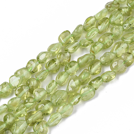 Arricraft Natural Peridot Beads Strands, Nuggets, 4~6x4~5x4~5mm, Hole: 0.9mm, about 68pcs/strand, 15.75 inches(40cm)