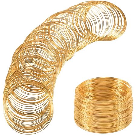 BENECREAT 500 Loop Gold Jewelry Memory Beading Wire Bangle Bracelet Wire for Bracelet DIY Jewelry Making - 22 Gauge, 60mm