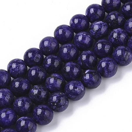 ARRICRAFT Natural Charoite Beads Strands, Dyed, Round, 8mm, Hole: 1mm, about 49pcs/strand, 15.16 inches(38.5cm)