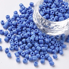 ARRICRAFT 6/0 Opaque Colours Round Glass Seed Beads, Cornflower Blue, Size: about 4mm in diameter, hole:1.5mm, about 495pcs/50g