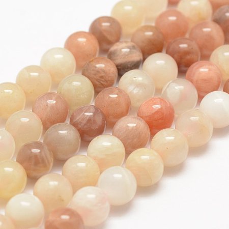 Arricraft Natural Sunstone Beads Strands, Round, 8mm, Hole: 1mm, about 49pcs/strand, 15.3~15.7 inches(39~40cm)