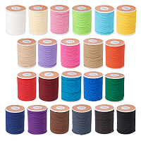 Olycraft Waxed Polyester Cord, Twisted Cord, Mixed Color, 1mm; about 11m/roll, 22 colors, 1roll/color, 22rolls/set