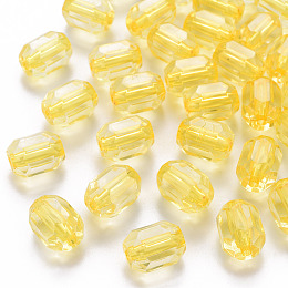 ARRICRAFT Transparent Acrylic Beads, Oval, Faceted, Gold, 14x10x10mm, Hole: 2mm, about 450pcs/500g