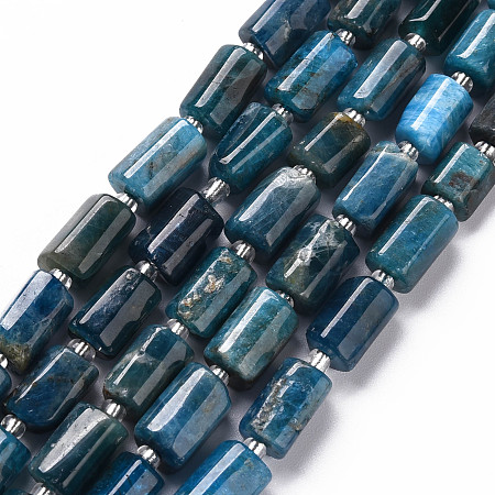 ARRICRAFT Natural Apatite Beads Strands, Faceted, Column, 8~11x6~8x5~7mm, Hole: 1mm, about 17pcs/strand, 7.48 inches