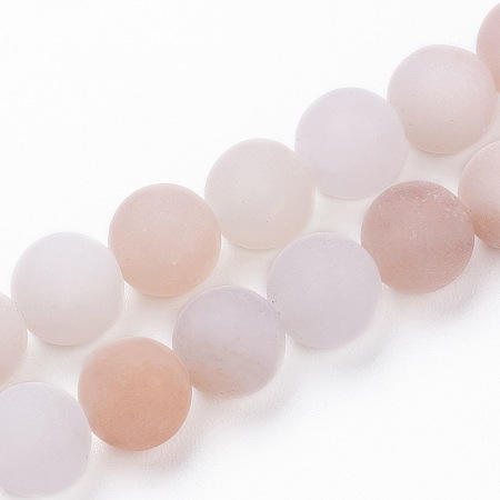 ARRICRAFT Natural Pink Aventurine Beads Strands, Frosted, Round, 8~8.5mm, Hole: 1mm, about 47pcs/strand, 15.3 inches(39cm)