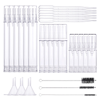 BENECREAT 15PCS 5ML 10ML 15ML Plastic Vacuum Airless Pump Bottles Refillable Press Pump Bottles with 6 Droppers, 3 Funnels, 1 Label and 1 Nylon Brushes for Cosmetic Lotion