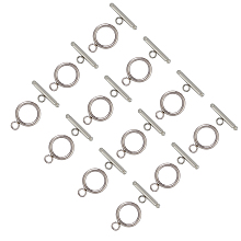 Unicraftale 304 Stainless Steel Toggle Clasps, Ring, Stainless Steel Color, Ring: 21x16mm, Hole: 3mm, Bar: 23x3mm, Hole: 3mm; 30sets/box