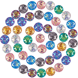 SUNNYCLUE Resin Cabochons, Flat Round, Mixed Color, 12x3.5mm