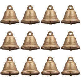 Iron Bell Pendants, Antique Bronze, 38x36mm, Hole: 5mm