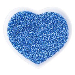 Ornaland 12/0 Transparent Glass Seed Beads, Grade A, Silver Lined Round Hole, Round, Cornflower Blue, 2x1.5mm, Hole: 0.3mm; about 11200pcs/bag