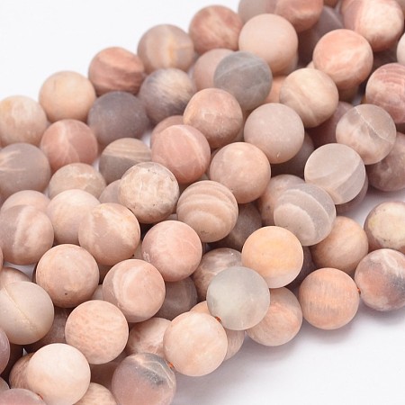 Arricraft Round Natural Sunstone Beads Strands, 8mm, Hole: 1mm, about 49pcs/strand, 15.5 inches