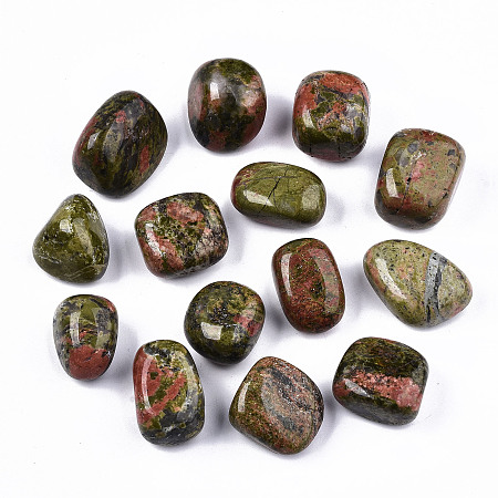 ARRICRAFT Natural Unakite Beads, Tumbled Stone, No Hole/Undrilled, Nuggets, 19~30x18~28x10~24mm 250~300g/bag