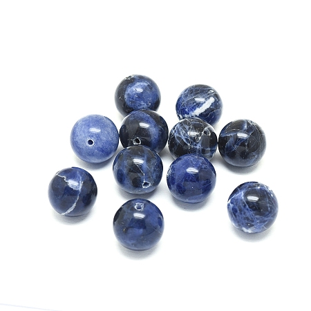 ARRICRAFT Natural Sodalite Beads, Round, 16mm, Hole: 1.4mm