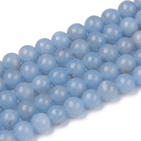 ARRICRAFT Natural Angelite Beads Strands, Round, 6mm, Hole: 0.8mm, about 72pcs/strand, 15.94 inches(40.5cm)