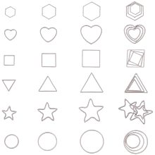 Arricraft 72 pcs 6 Shapes 3 Sizes 304 Stainless Steel Hollow Pendant Charms, Heart/Round/Star/Circle/Triangle Metal Frame Open Bezel Pendants for UV Resin Crafts Earring Necklace DIY Jewelry Making