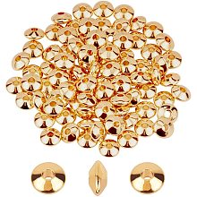 Unicraftale 304 Stainless Steel Spacer Beads, Bicone, with Beads Container, Golden, 5.5x3mm, Hole: 1.8mm, about 100pcs/box