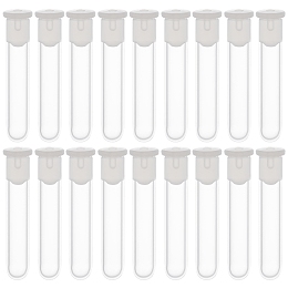 OLYCRAFT 100 Sets 3/4 ML Clear Glass Sample Tube Mini Glass Refillable Sample Vial with Silicone Stopper for Aromatherapy, Essential Oil