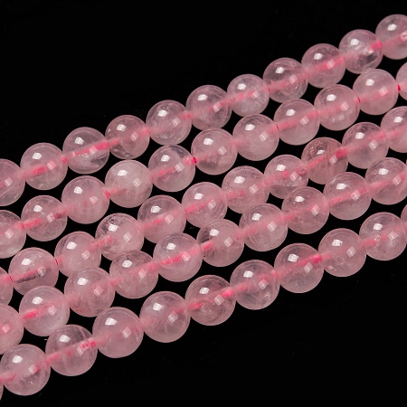 Arricraft Natural  Rose Quartz Beads Strands, Round, 8mm, Hole: 1mm, about 44~48pcs/strand, 15 inches