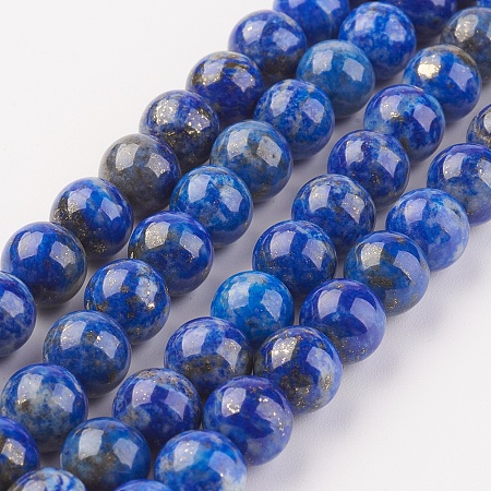Arricraft Natural Lapis Lazuli Beads Strands, Round, 8mm, Hole: 1mm, about 45pcs/strand, 15 inch(38.1cm).