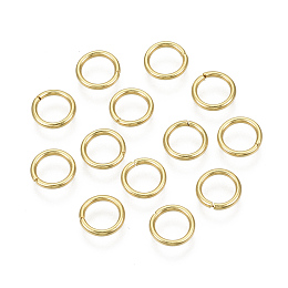 Honeyhandy 304 Stainless Steel Open Jump Rings, Metal Connectors for DIY Jewelry Crafting and Keychain Accessories, Golden, 18 Gauge, 7x1mm, Inner Diameter: 5mm