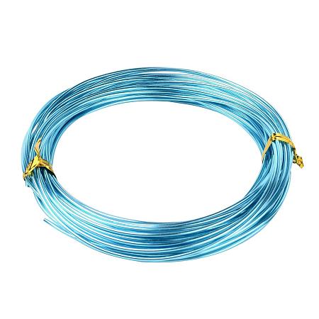 NBEADS 10 Rolls of Deep Sky Blue Aluminum Craft Wire 1.5mm Aluminum Wire Rolls for DIY Sculpture and Crafts; 10m/roll