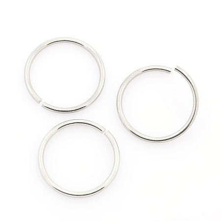 Honeyhandy 304 Stainless Steel Open Jump Rings, Stainless Steel Color, 16x1.2mm, Inner Diameter: 13.6mm, about 700pcs/bag