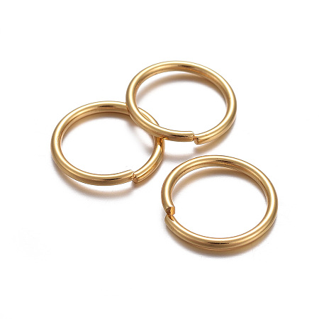 Honeyhandy 304 Stainless Steel Open Jump Rings, Real 24K Gold Plated, 12x1.2mm, Inner Diameter: 9.5mm