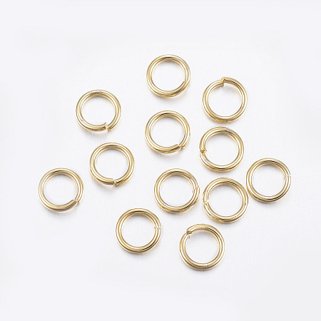 Honeyhandy 304 Stainless Steel Open Jump Rings, Golden, 8x1.2mm, Inner Diameter: 6mm