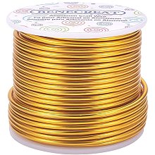 BENECREAT 10 Gauge Jewelry Craft Aluminum Wire 80 Feet Bendable Metal Sculpting Wire for Craft Floral Model Skeleton Making (Light Gold, 2.5mm)