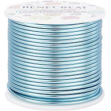 BENECREAT 10 Gauge 80FT Tarnish Resistant Jewelry Craft Wire Bendable Aluminum Sculpting Metal Wire for Jewelry Craft Beading Work, LightBlue