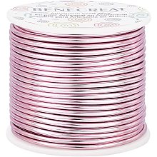 BENECREAT 10 Gauge 80FT Tarnish Resistant Jewelry Craft Wire Bendable Aluminum Sculpting Metal Wire for Jewelry Craft Beading Work, RosePink