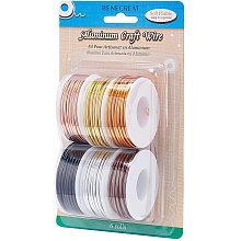 BENECREAT 6 Rolls Mixed Jewelry Craft Wire(12 Gauge, 19 Feet/Roll) Bendable Metal Wire for Jewelry Beading Sculpture Craft