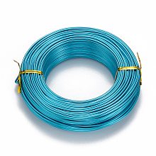 Honeyhandy Round Aluminum Wire, Flexible Craft Wire, for Beading Jewelry Doll Craft Making, Dark Turquoise, 12 Gauge, 2.0mm, 55m/500g(180.4 Feet/500g)