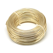 Honeyhandy Round Aluminum Wire, Bendable Metal Craft Wire, for DIY Jewelry Craft Making, Champagne Gold, 10 Gauge, 2.5mm, 35m/500g(114.8 Feet/500g)