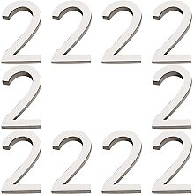 CREATCABIN 10pcs Mailbox Numbers 2 House Address Number Stickers Self Adhesive House Numbers Acrylic for House Apartment Home Office Hotel Room Outside Mailbox Door Signs Outside(Silver)