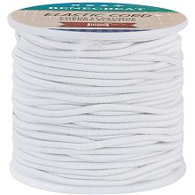 BENECREAT 2.5mm White Elastic Cord 38 Yard Stretch Thread Beading Cord Fabric Crafting String Rope for DIY Crafts Bracelets Necklaces