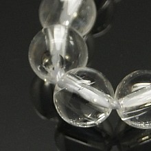 Honeyhandy Natural Quartz Crystal Beads Strands, Round, 10mm, Hole: 1mm, about 18pcs/strand, 7.5 inch