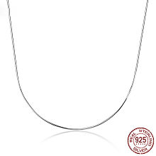 Honeyhandy Anti-Tarnish 925 Sterling Silve Snake Chain Necklaces, Platinum, 15.75 inch(40cm)