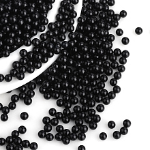 Honeyhandy Imitation Pearl Acrylic Beads, No Hole, Round, Black, 2.5mm, about 10000pcs/bag