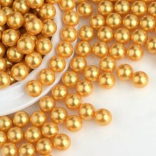 Honeyhandy Imitation Pearl Acrylic Beads, No Hole, Round, Goldenrod, 2.5mm, about 10000pcs/bag