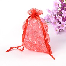 Honeyhandy Organza Gift Bags with Drawstring, Jewelry Pouches, Wedding Party Christmas Favor Gift Bags, Red, Size: about 8cm wide, 10cm long